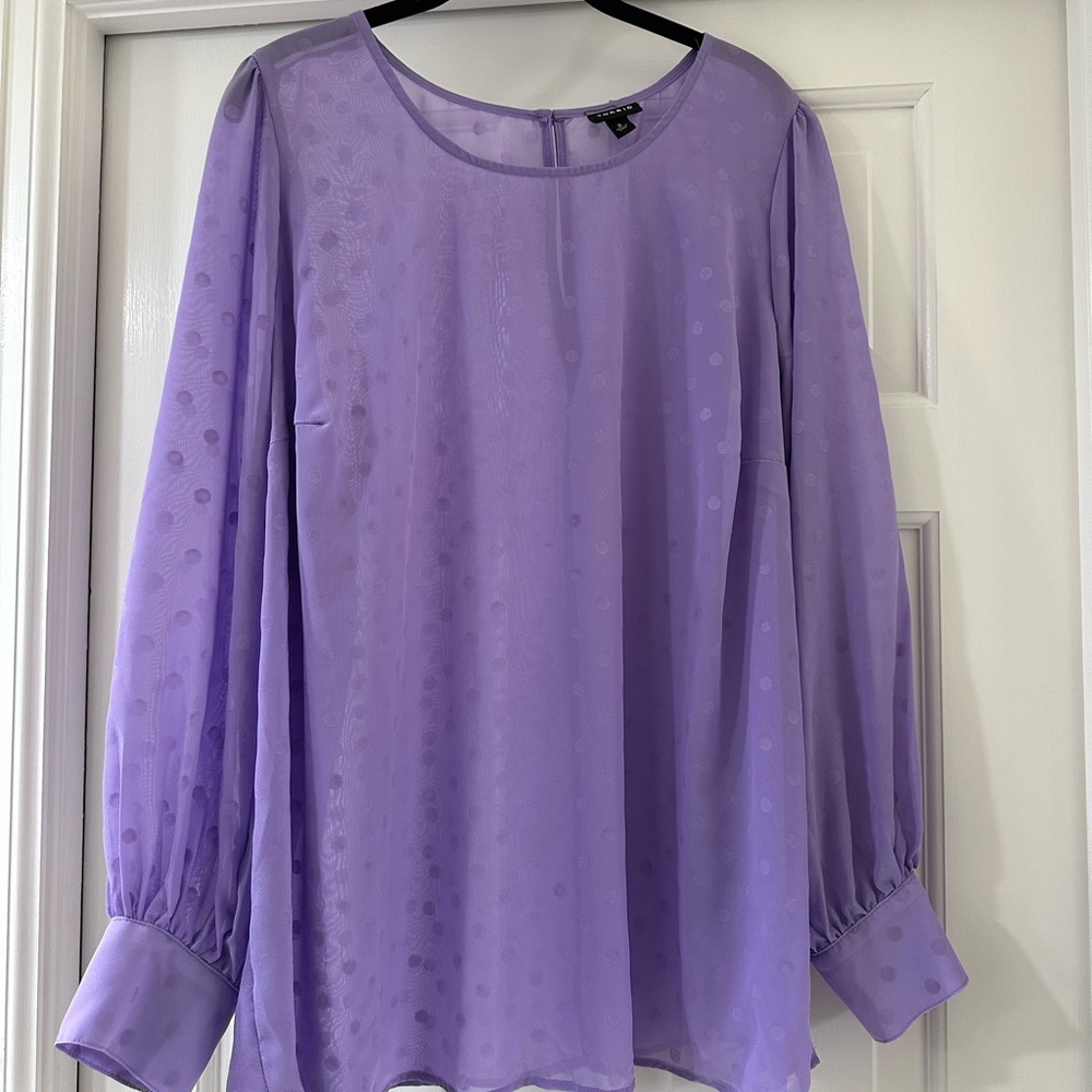 Torrid Purple Polka Dots Blouse size 2